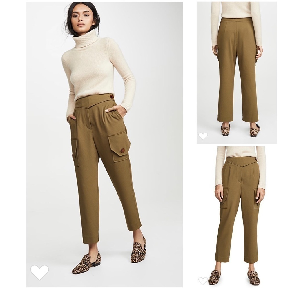 Nicholas Pants NWT Olive Green Cargo High Waisted Pants 10 New